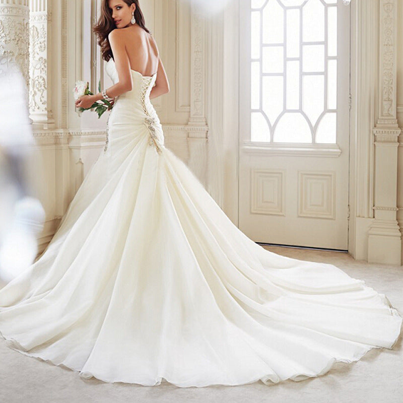 Strapless Sweetheart Mermaid Wedding Dress – Open Back Bridal Gown. luxury bridal gown by Bridal Boutique