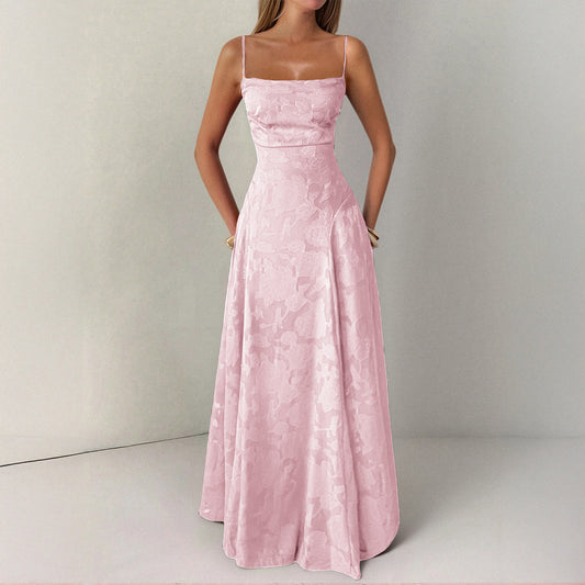 Elegant Vacation Strapless Maxi Dress Floral-print Dress