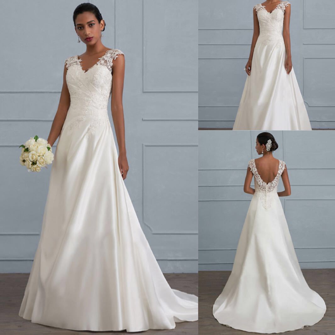 Royal Off-the-Shoulder Satin Wedding Dress with Dramatic Royal Train.