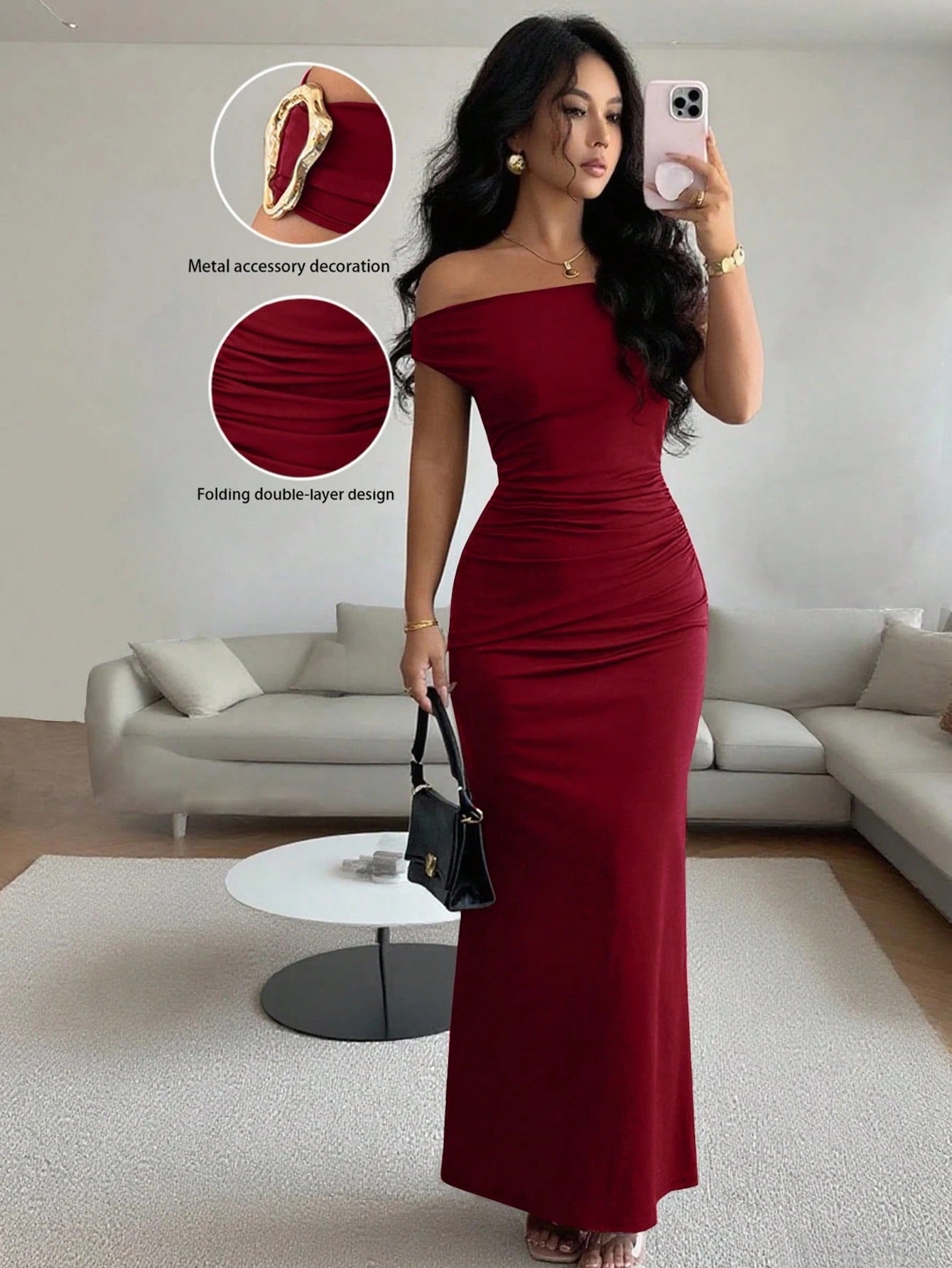 Off The Shoulder Form Fitting Dress