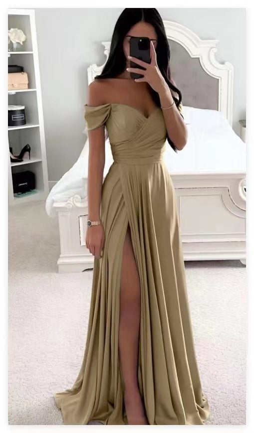 Sexy Maxi High Slit Bridesmaid Dress