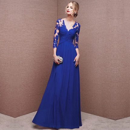 Long Sleeve Off-shoulder Formal Dress Long