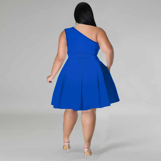 Womens Multi-color Flared Sleeveless Formal Dress