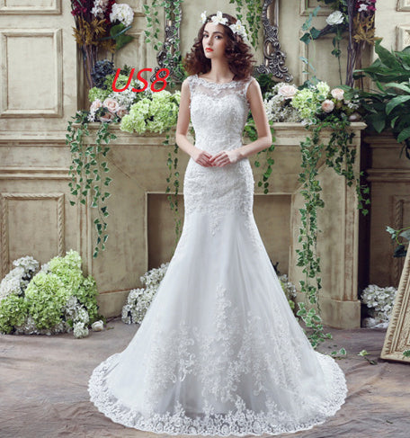 Bride Trailing sexy Lace Mermaid Wedding dress