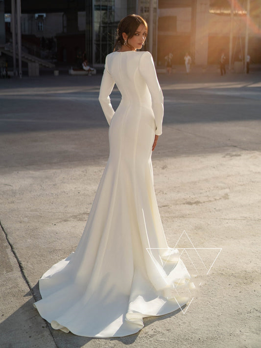 Temperament Socialite White Wedding Dress