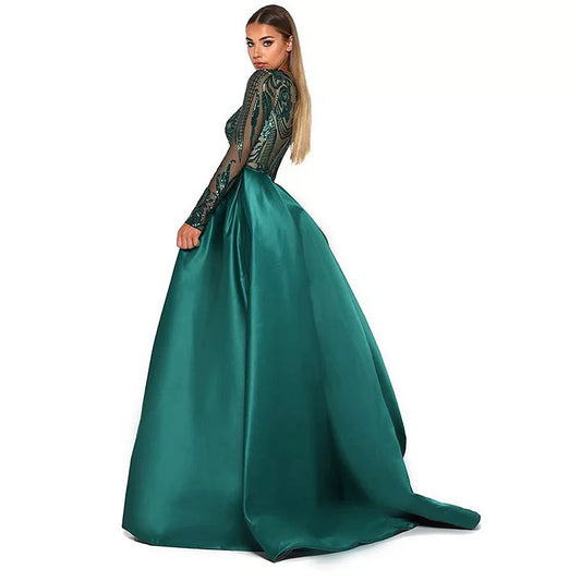 Women's Dark Green Formal Statement Dress