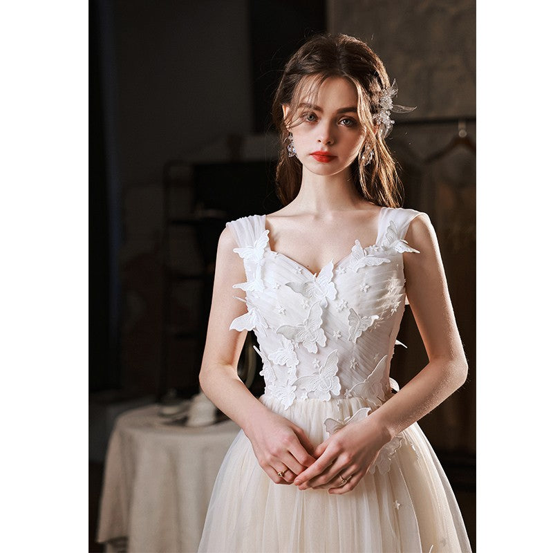 Butterfly Sheer Banquet Host Evening Dress