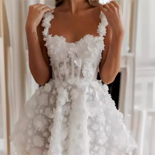 Women's Sleeveless Short Wedding Dress