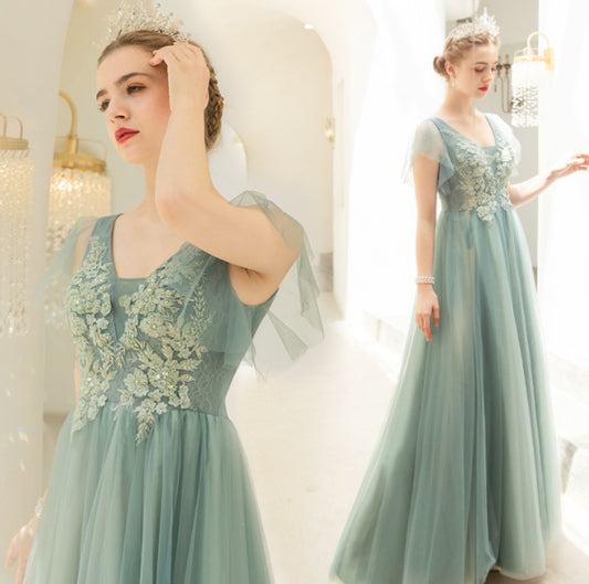 New Light Green Bridesmaid Wedding Dress