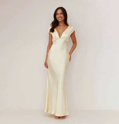 Women's V-neck Hollow Toast Dress Bridesmaid Dress