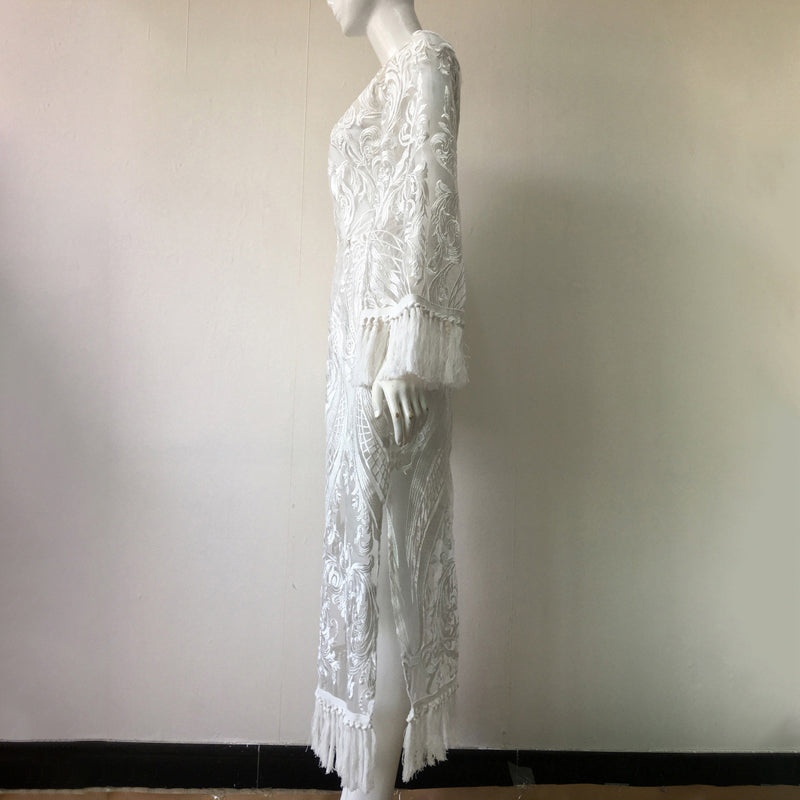 Women Long  Skirt Lace Dress Long Skirt