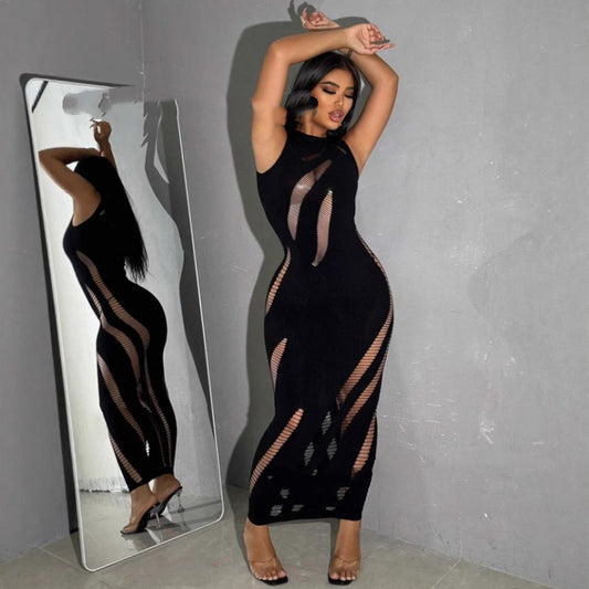 Thick One-piece Knitted Dress Suitable For Wearing As Outerwear