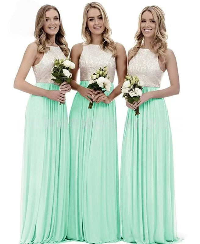 New Elegant Modest And Sophisticated Slim-Fit Long Lace Bridesmaid Dress