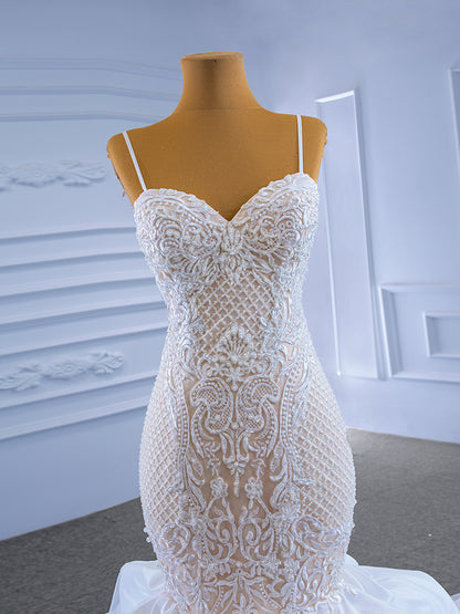 Sweetheart Mermaid Wedding Dress - Ruffled Organza Trumpet Bridal Gown