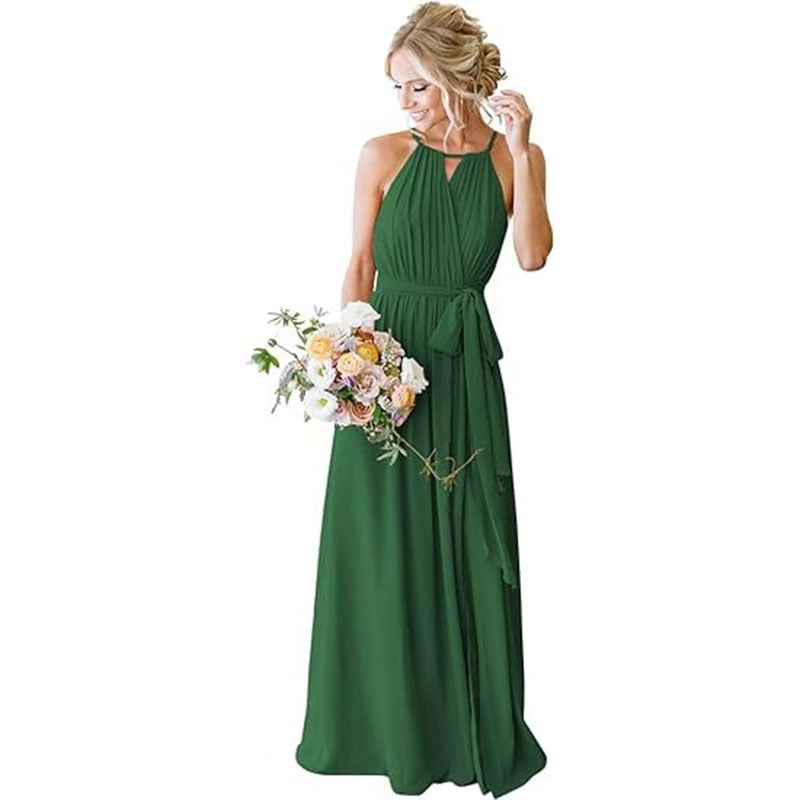 Strap Chiffon Bridesmaid Dress Long