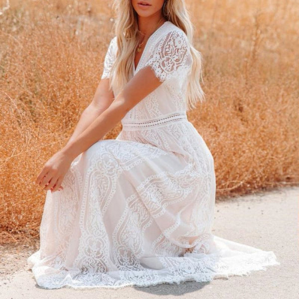 Tulle Dress Deep V Pullover Wedding Dress