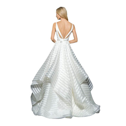 A-Line Lace Wedding Dress with Sweetheart Neckline and Tiered Skirt