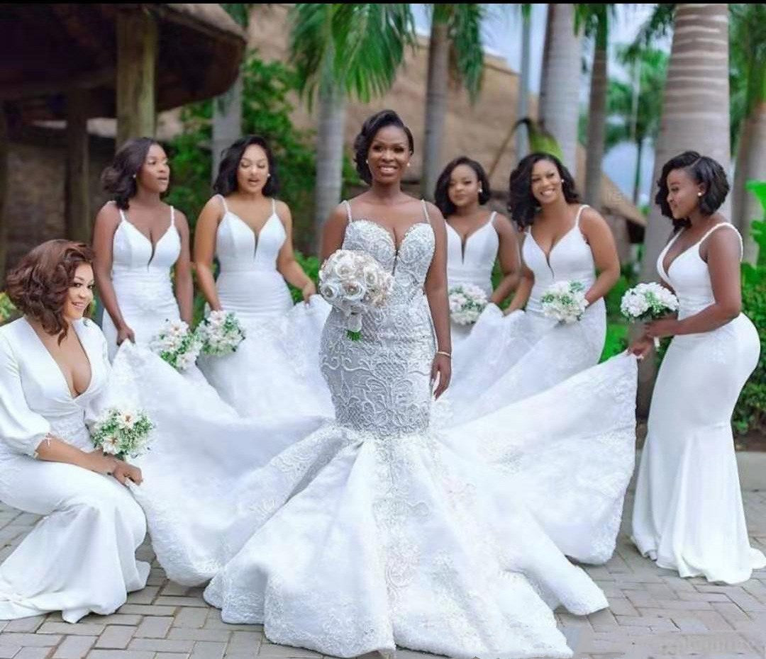 Mermaid cutout lace wedding dress