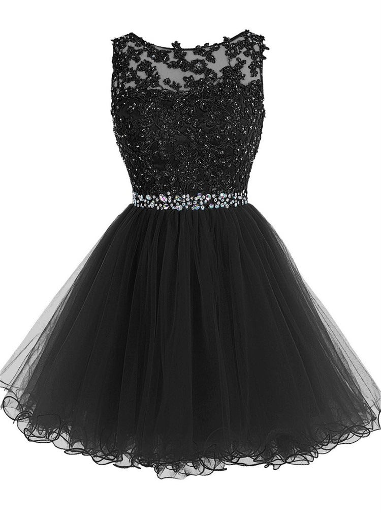 Short Double Shoulder Banquet Dress For Bridesmaid