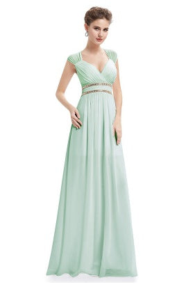 Formal Long Elegant V-Neck Formal Bridesmaid dress