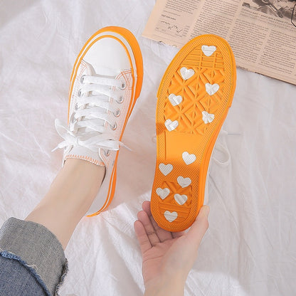 White Color Block Heart Canvas Sneakers luxury bridal gown by Bridal Boutique