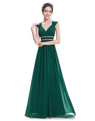 Formal Long Elegant V-Neck Formal Bridesmaid dress