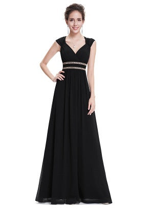 Formal Long Elegant V-Neck Formal Bridesmaid dress