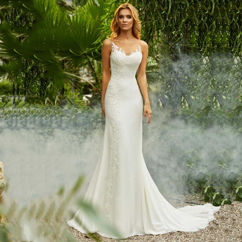 Off-the-Shoulder Lace Ball Gown Wedding Dress with Long Tulle Train.
