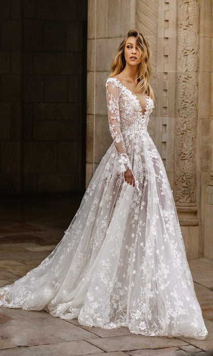 Sexy Lace Long Sleeve Wedding Dress
