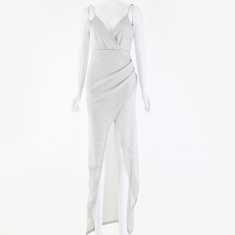 Sling V-Neck Dress Spring And Summer Long Dress