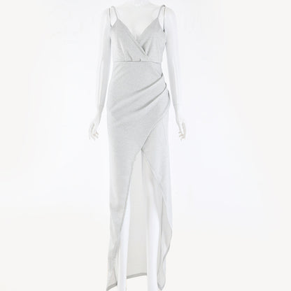 Sling V-Neck Dress Spring And Summer Long Dress