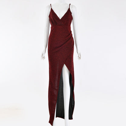 Sling V-Neck Dress Spring And Summer Long Dress