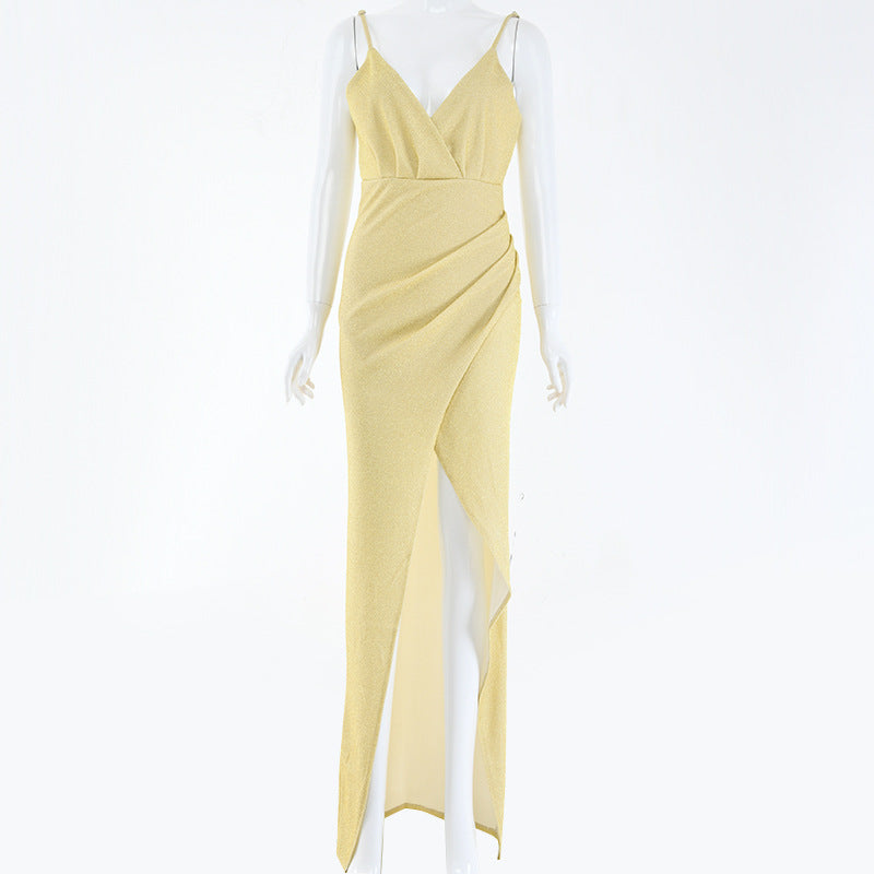 Sling V-Neck Dress Spring And Summer Long Dress