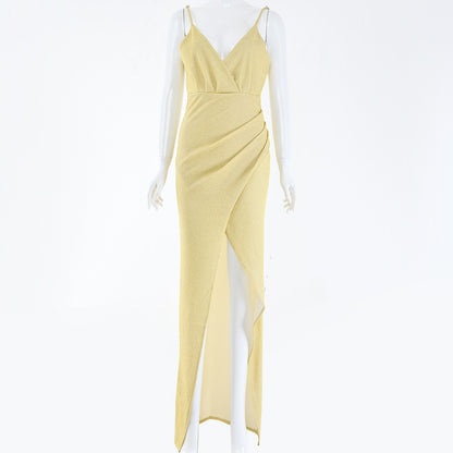 Sling V-Neck Dress Spring And Summer Long Dress