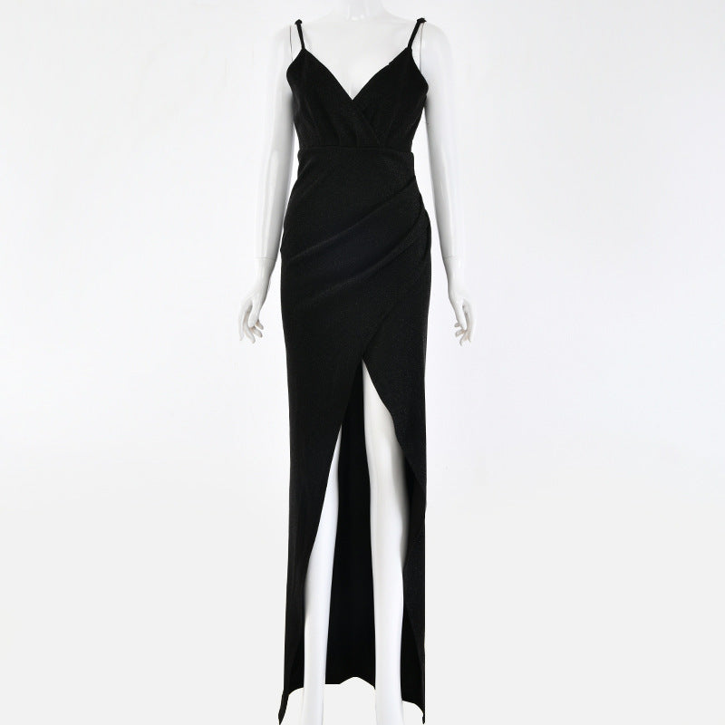 Sling V-Neck Dress Spring And Summer Long Dress