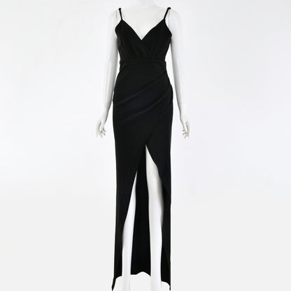 Sling V-Neck Dress Spring And Summer Long Dress