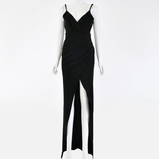 Sling V-Neck Dress Spring And Summer Long Dress