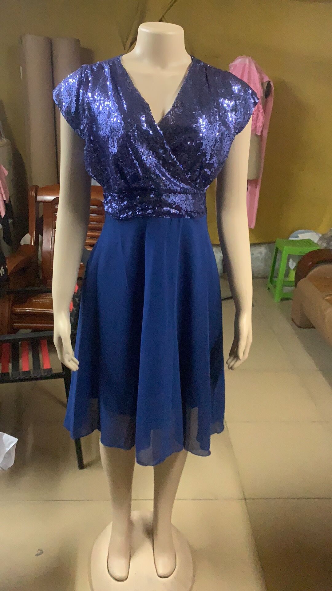 Ladies Knee-Length Formal Bridesmaid Evening Dress