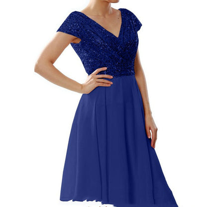 Ladies Knee-Length Formal Bridesmaid Evening Dress