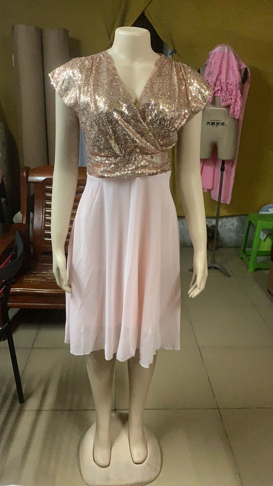 Ladies Knee-Length Formal Bridesmaid Evening Dress
