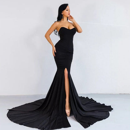 Sexy Wrapped Chest Asymmetric Maxi Party Dress