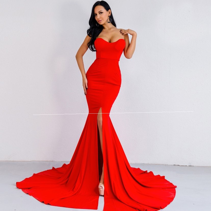 Sexy Wrapped Chest Asymmetric Maxi Party Dress