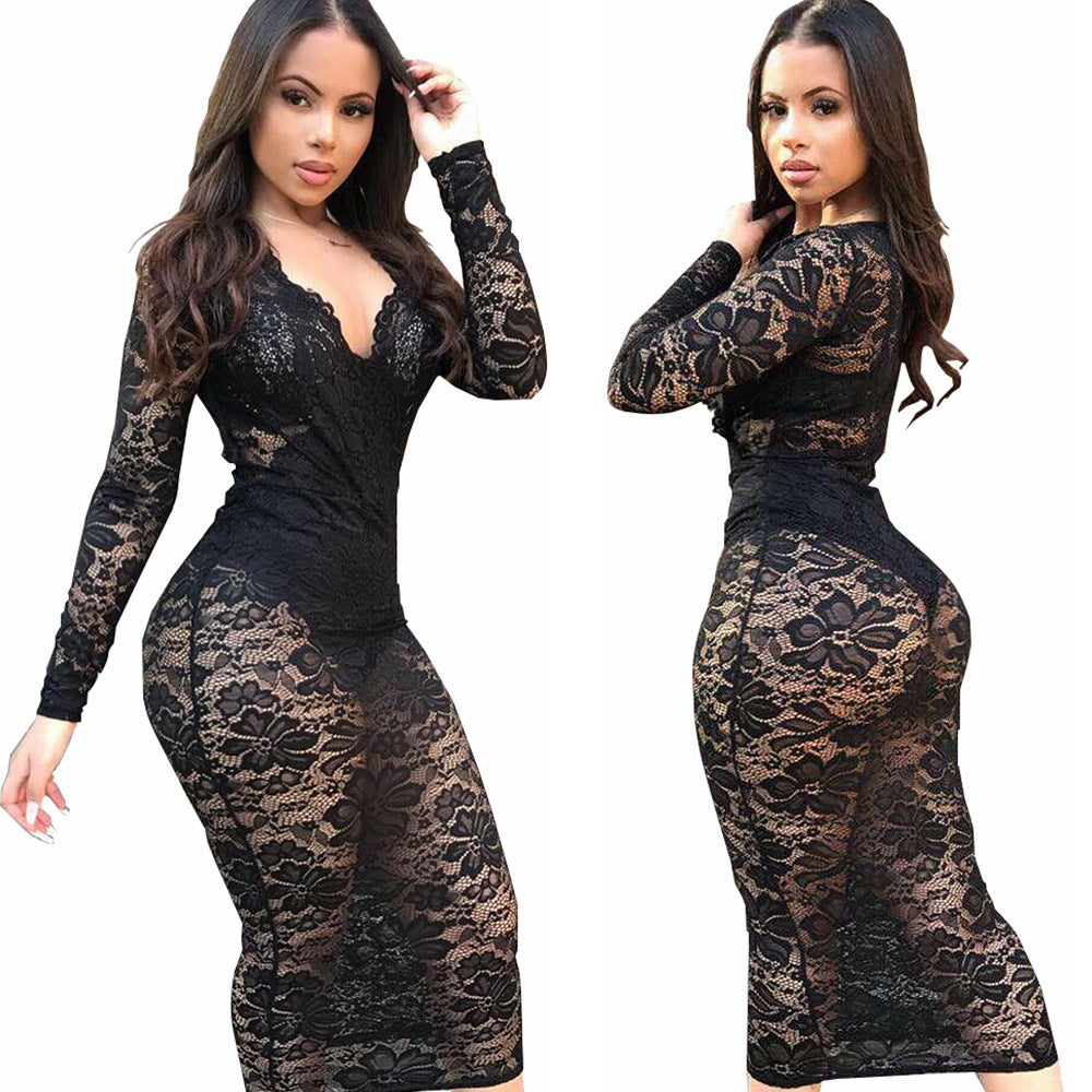 black Lace Sexy Dress
