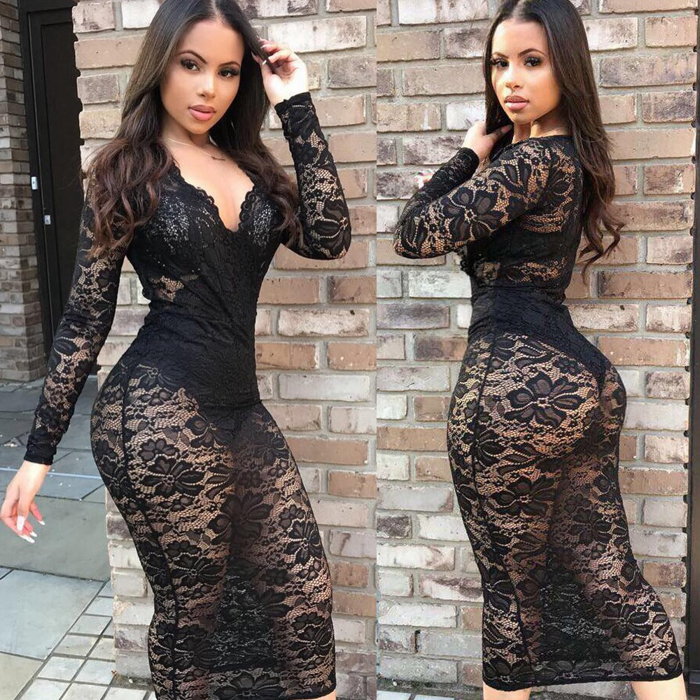 black Lace Sexy Dress