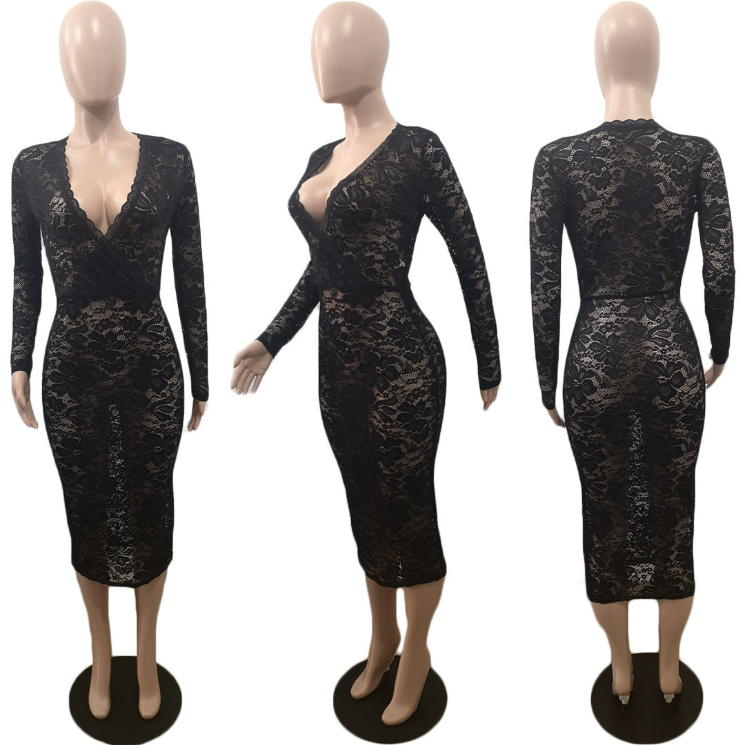 black Lace Sexy Dress