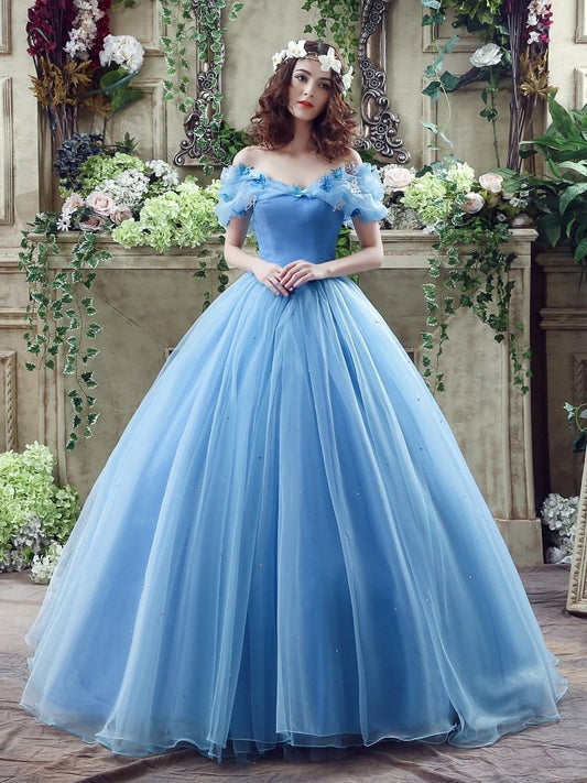 Blue Fairytale Butterfly Formal Ball Gown Dress