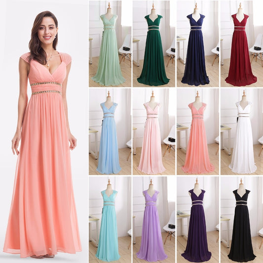 Formal Long Elegant V-Neck Formal Bridesmaid dress