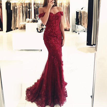 Fashion Long Banquet Evening Dress Women's Slim Dress
