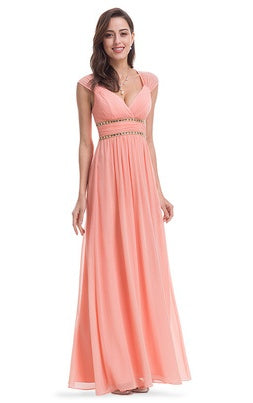 Formal Long Elegant V-Neck Formal Bridesmaid dress