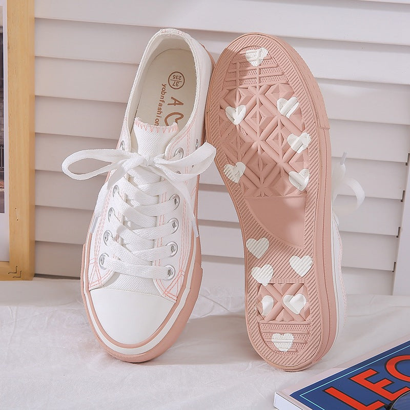 White Color Block Heart Canvas Sneakers luxury bridal gown by Bridal Boutique
